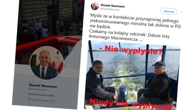 Plugawy wpis Neumanna. Posłużył się cytatem z "Psów" - między esbekami mordercami