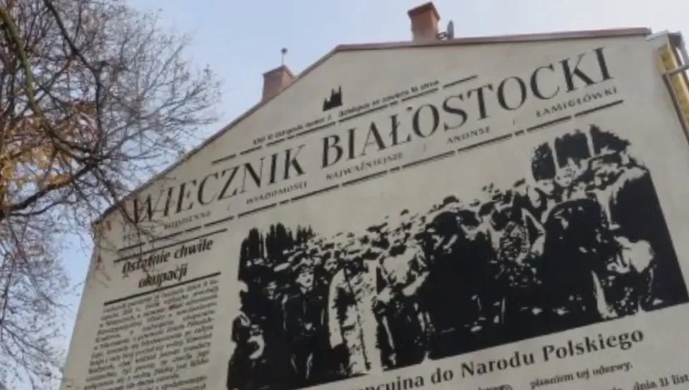 Białystok z patriotycznym muralem