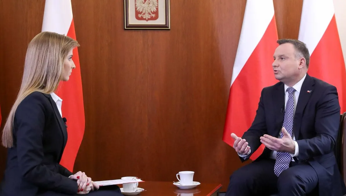 Prezydent Andrzej Duda w TVP: "Środowiska sędziowskie są zepsute". Padło też pytanie o Tuska