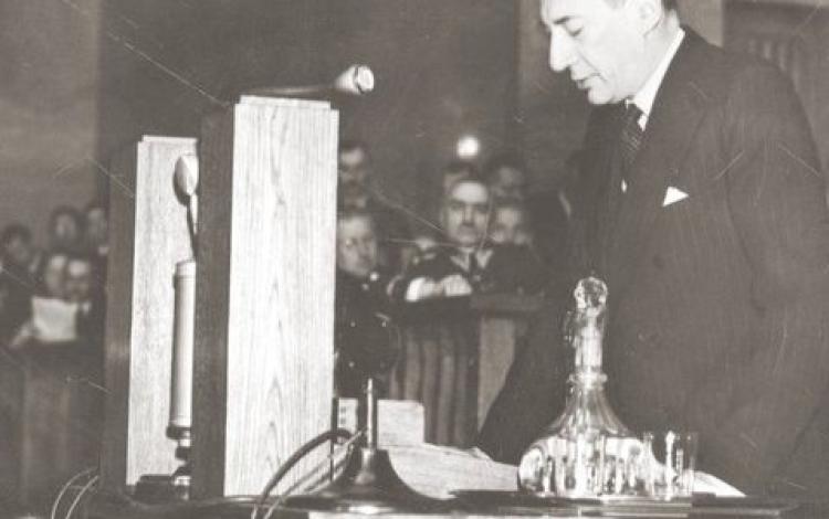 Józef Beck podczas swego słynnego przemówienia w Sejmie 5 maja 1939 roku