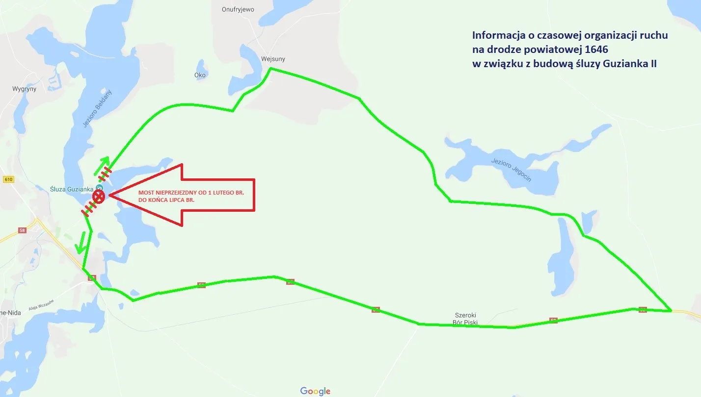 Od piątku zamknięta droga do Wejsun