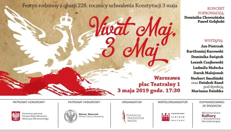 Festyn rodzinny "Vivat Maj, 3 Maj". Zapraszamy!