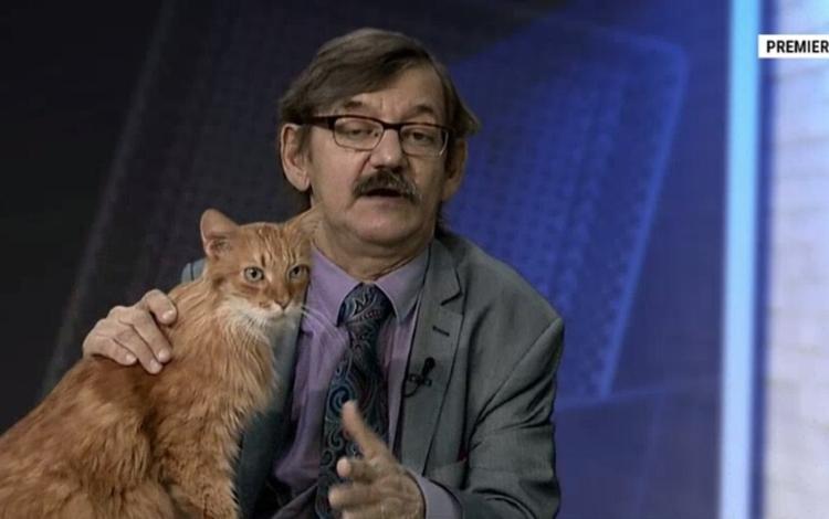 dr Jerzy Targalski i kot 