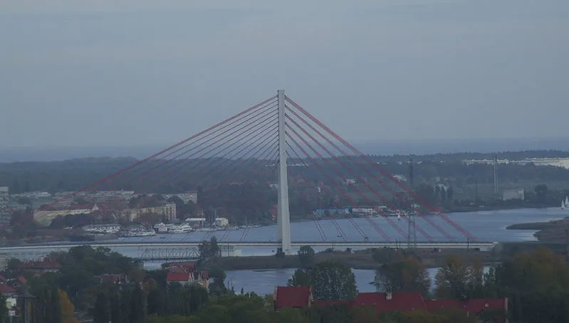 Ograniczenia na moście wantowym w Gdańsku