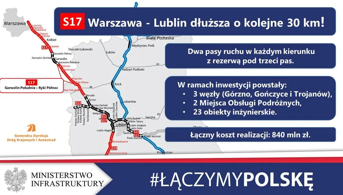 Trasa Lublin–Warszawa. Oddano do użytku nowe 30 km!