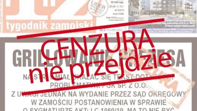 Sąd uchylił zakaz publikacji artykułów "Tygodnika Zamojskiego"