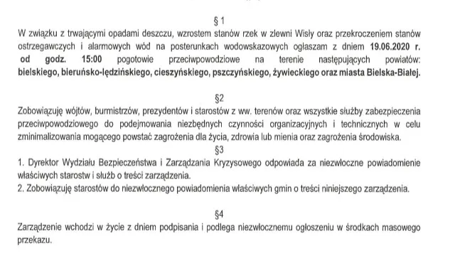 Pogotowie przeciwpowodziowe w pięciu powiatach i Bielsku-Białej
