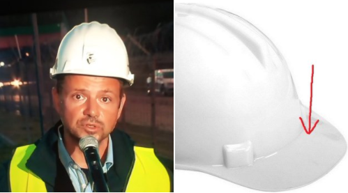 Założył odwrotnie kask?
