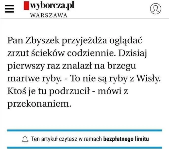 Ekspert GW: "To nie są ryby z Wisły"