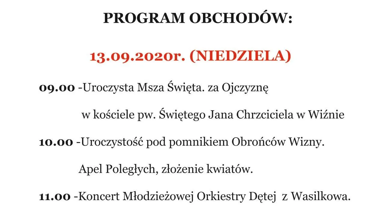 W Wiźnie upamiętnią słynne walki z września 1939