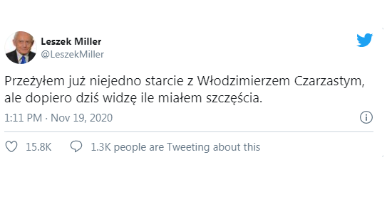 Miller miał sporo szczęścia
