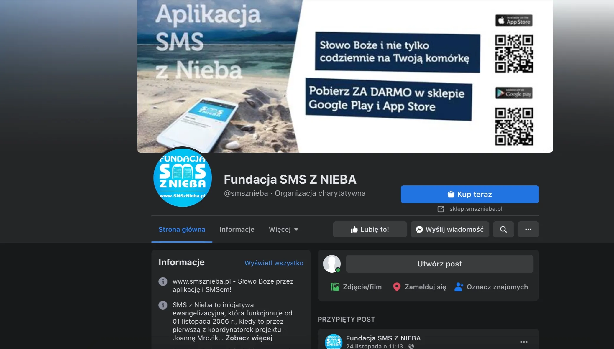 Facebook blokuje fundację "SMS z nieba"