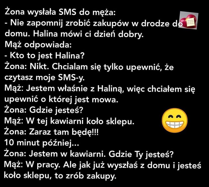 SMS od żony