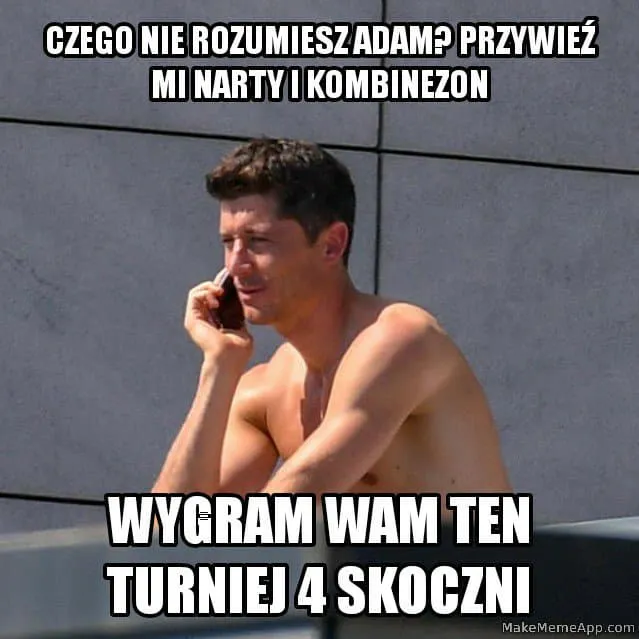 Przywieź kombinezon i narty