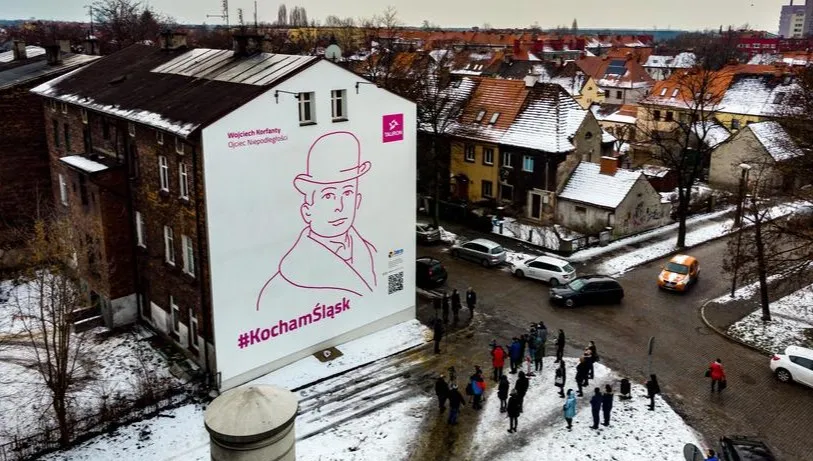 Mural z bohaterem pochłonie smog na Śląsku! Ten wizerunek  Wojciecha Korfantego jest wyjątkowy