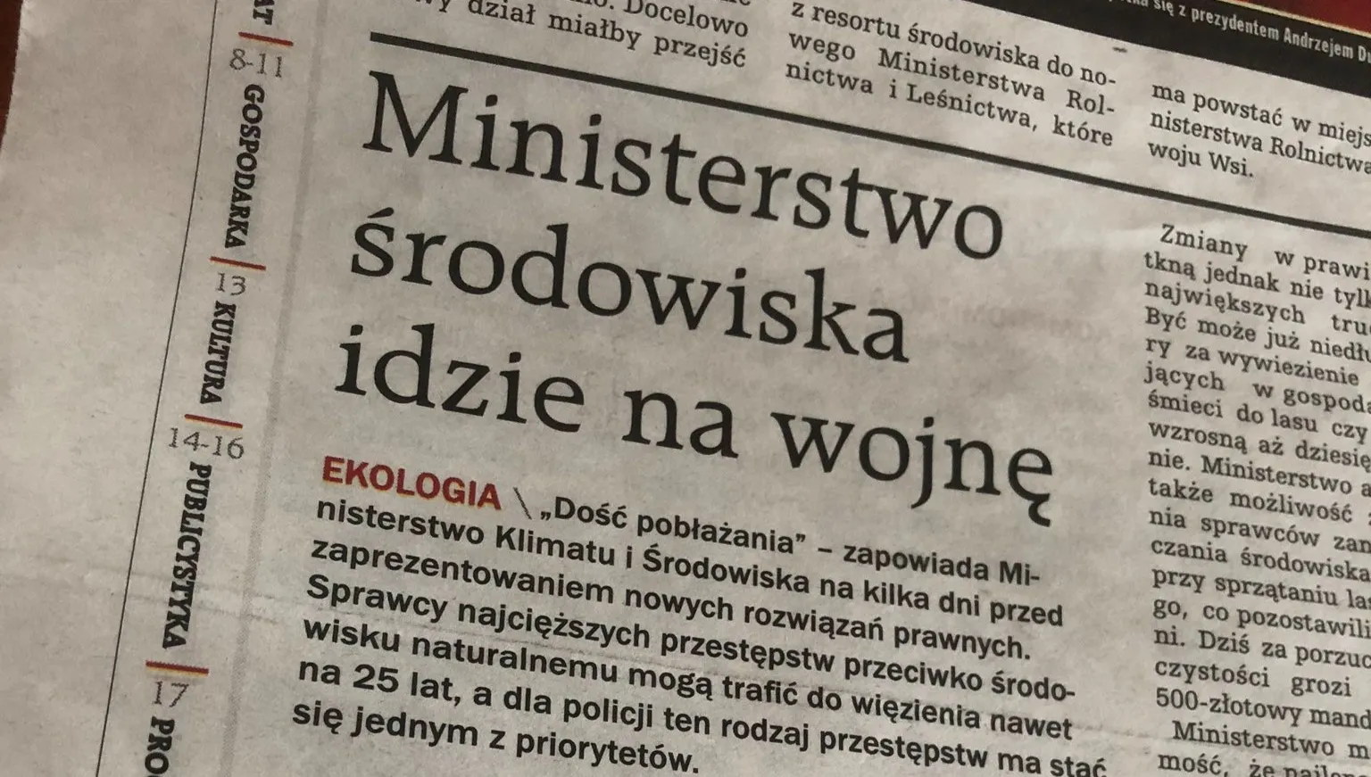 Ostrzejsze kary za niszczenie środowiska?