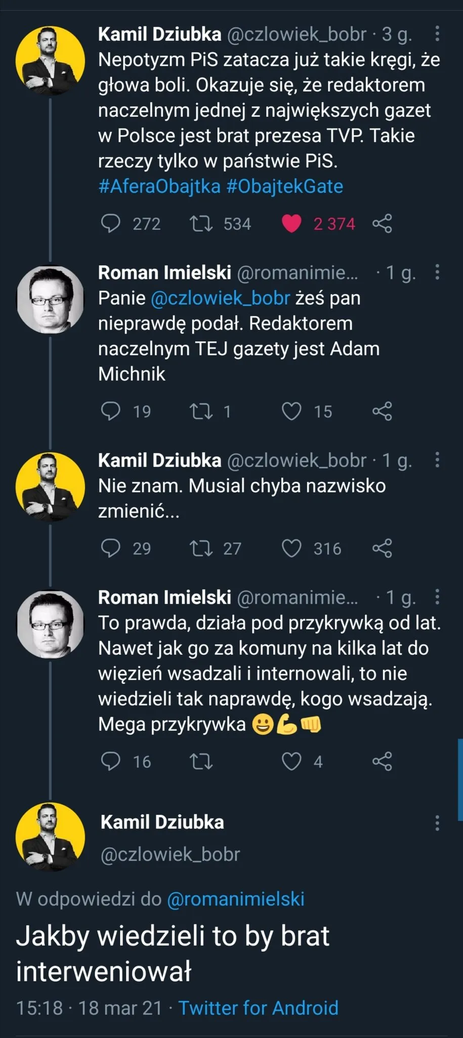 Nepotyzm i interwencja brata