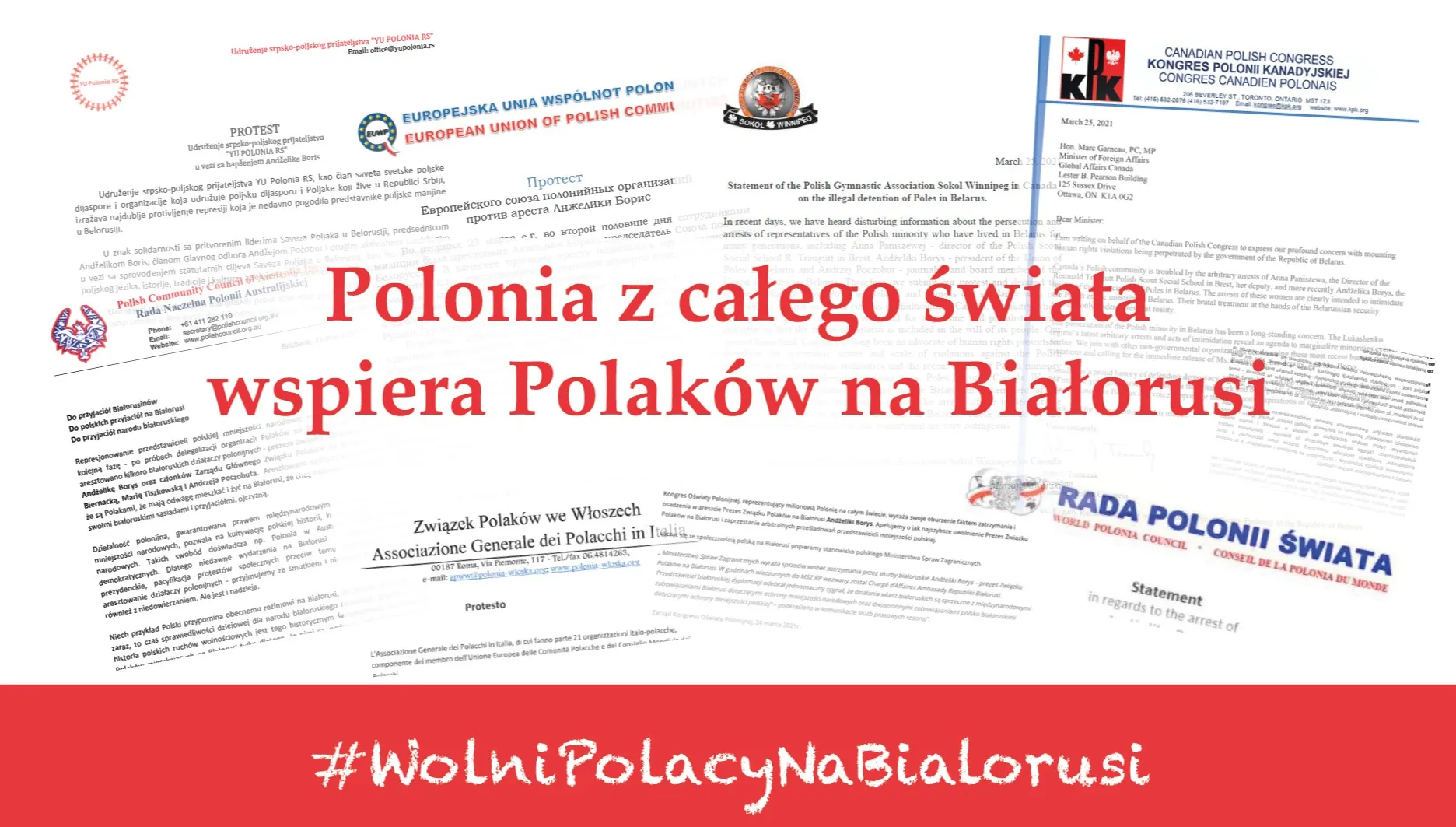 Polonia w obronie prześladowanych rodaków. „Sprzeciwiamy się represjom wobec Polaków na Białorusi”