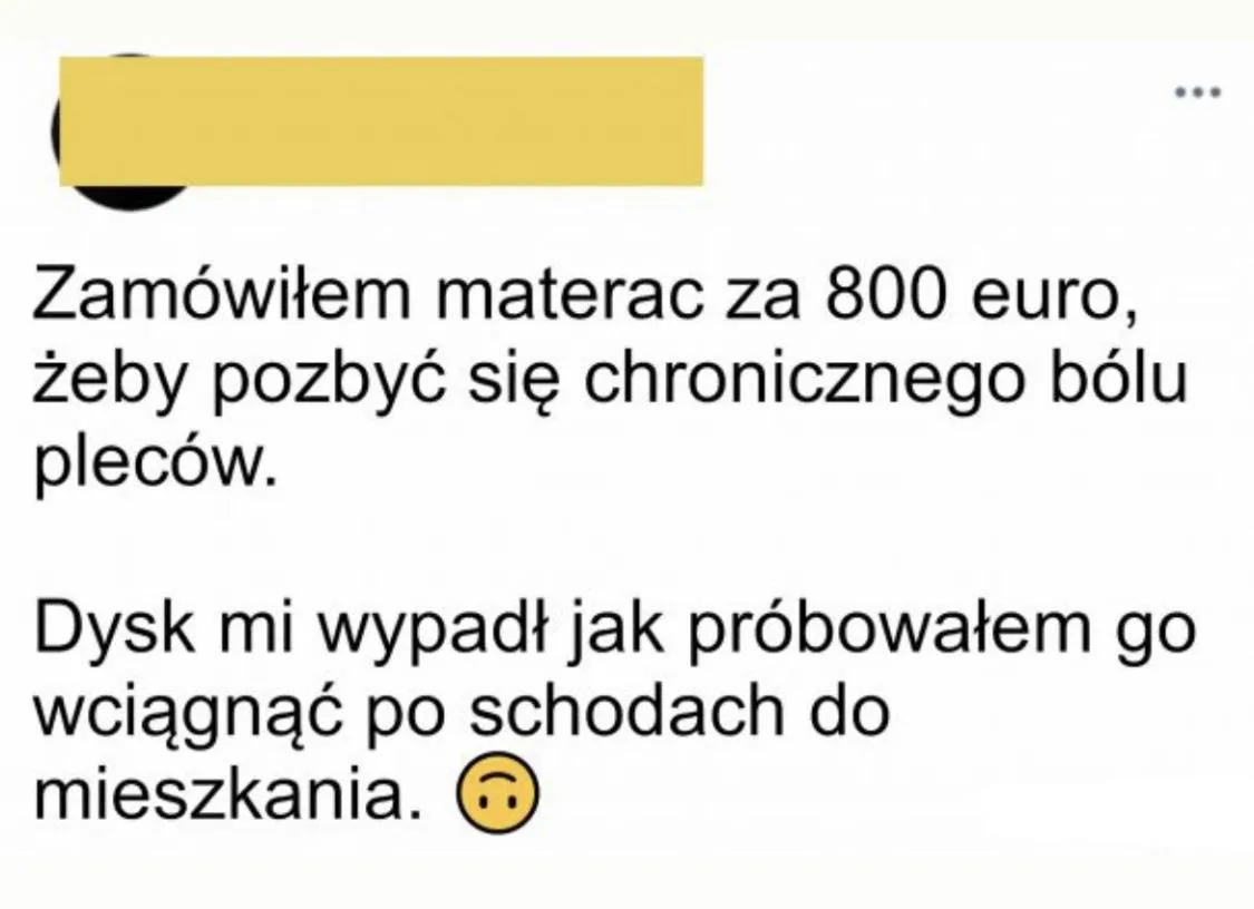 Materac nie pomógł