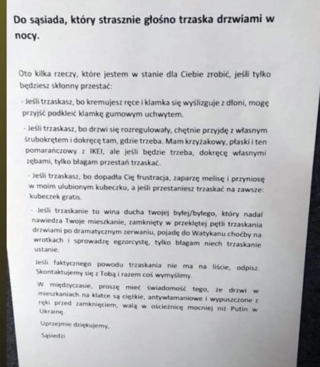 Do sąsiada