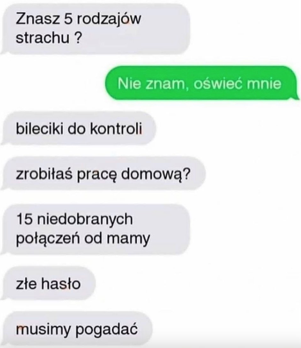 Rodzaje strachu