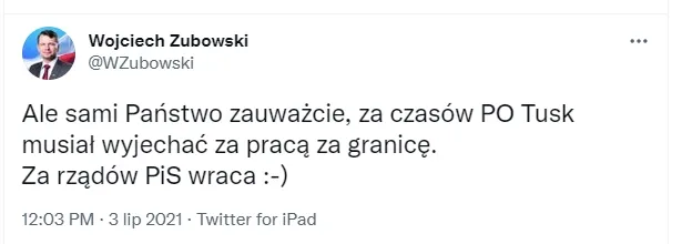 Za PO wyjechał, za PiS wraca