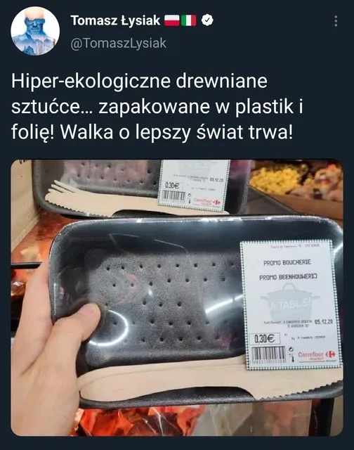 Ekologiczne sztućce w... plastiku