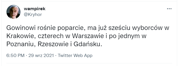 Poparcie Gowina