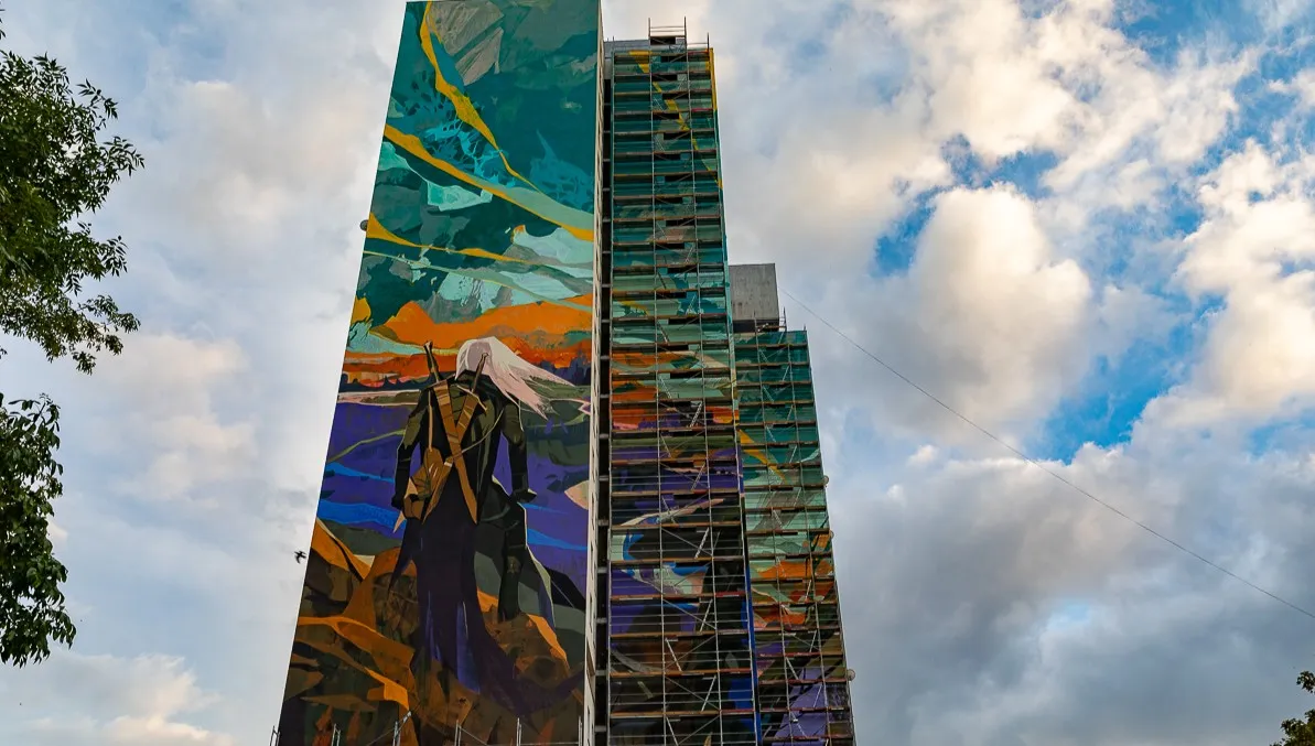 Odsłonięto największy mural w Polsce. Jego motywem jest Wiedźmin