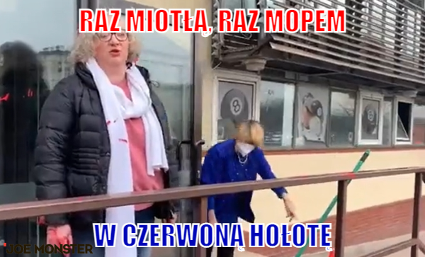 Raz miotłą, raz mopem