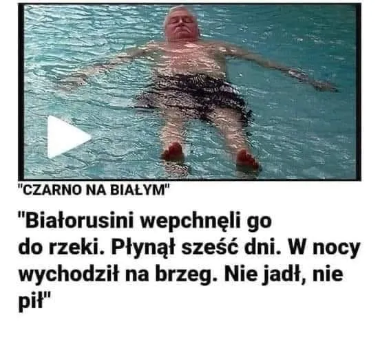 Płynął sześć dni