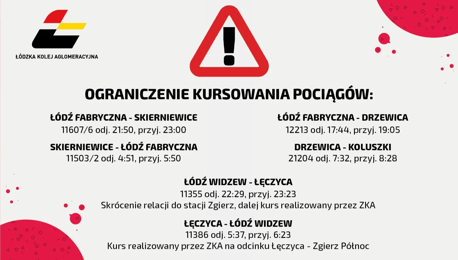 Absencja pracowników: łódzka kolej tnie kursy!
