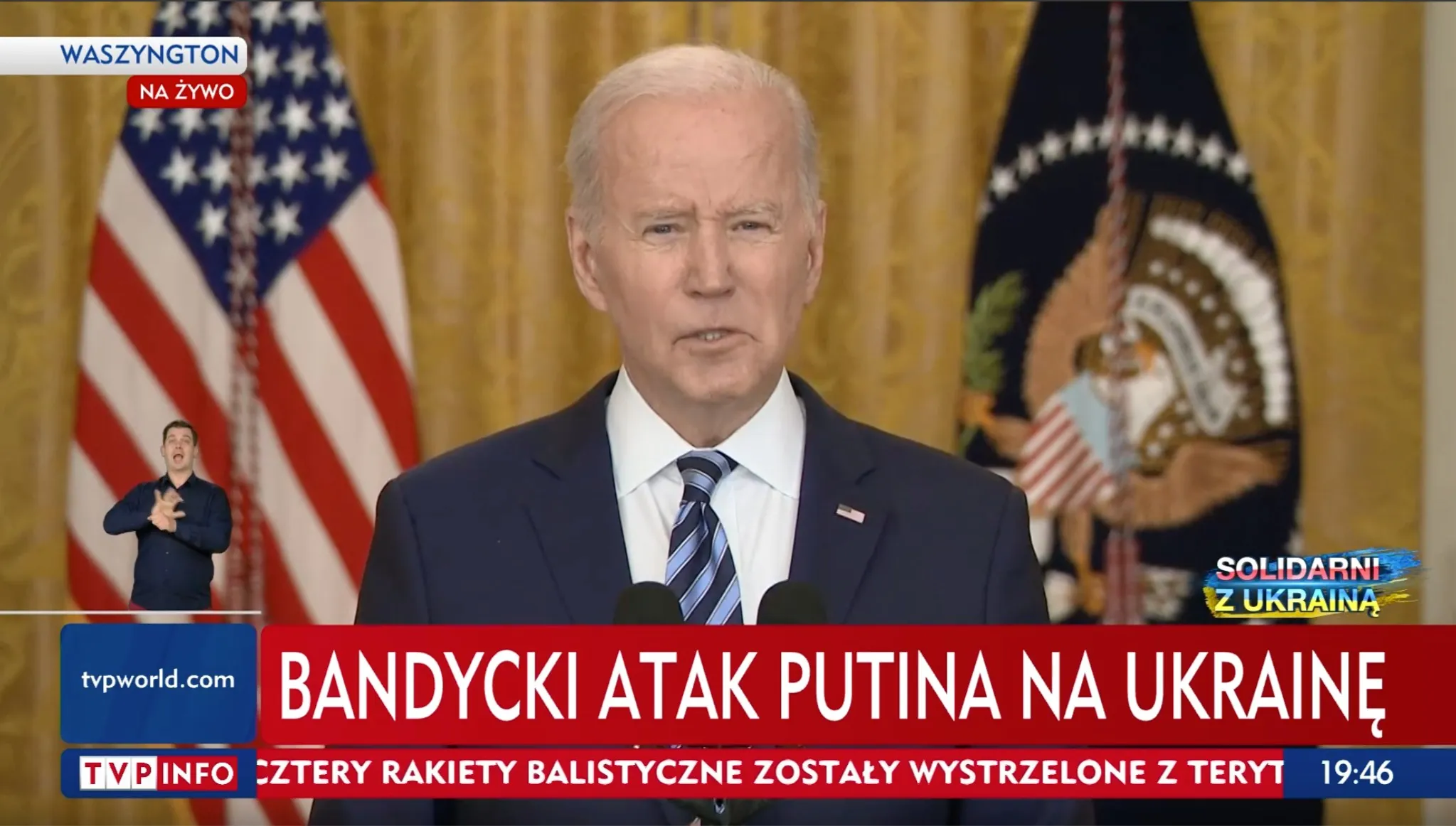 Biden: "Putin chce budować imperium, wybierając wojnę, stanie się wyrzutkiem na arenie międzynarodowej"