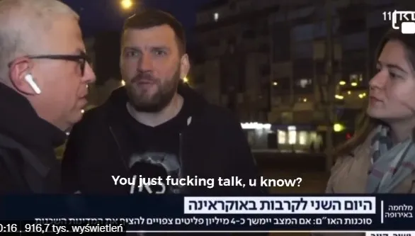 HIT! "Rozp****olę Rosjan!" Obywatel Ukrainy przerwał transmisję izraelskiej telewizji [WIDEO]