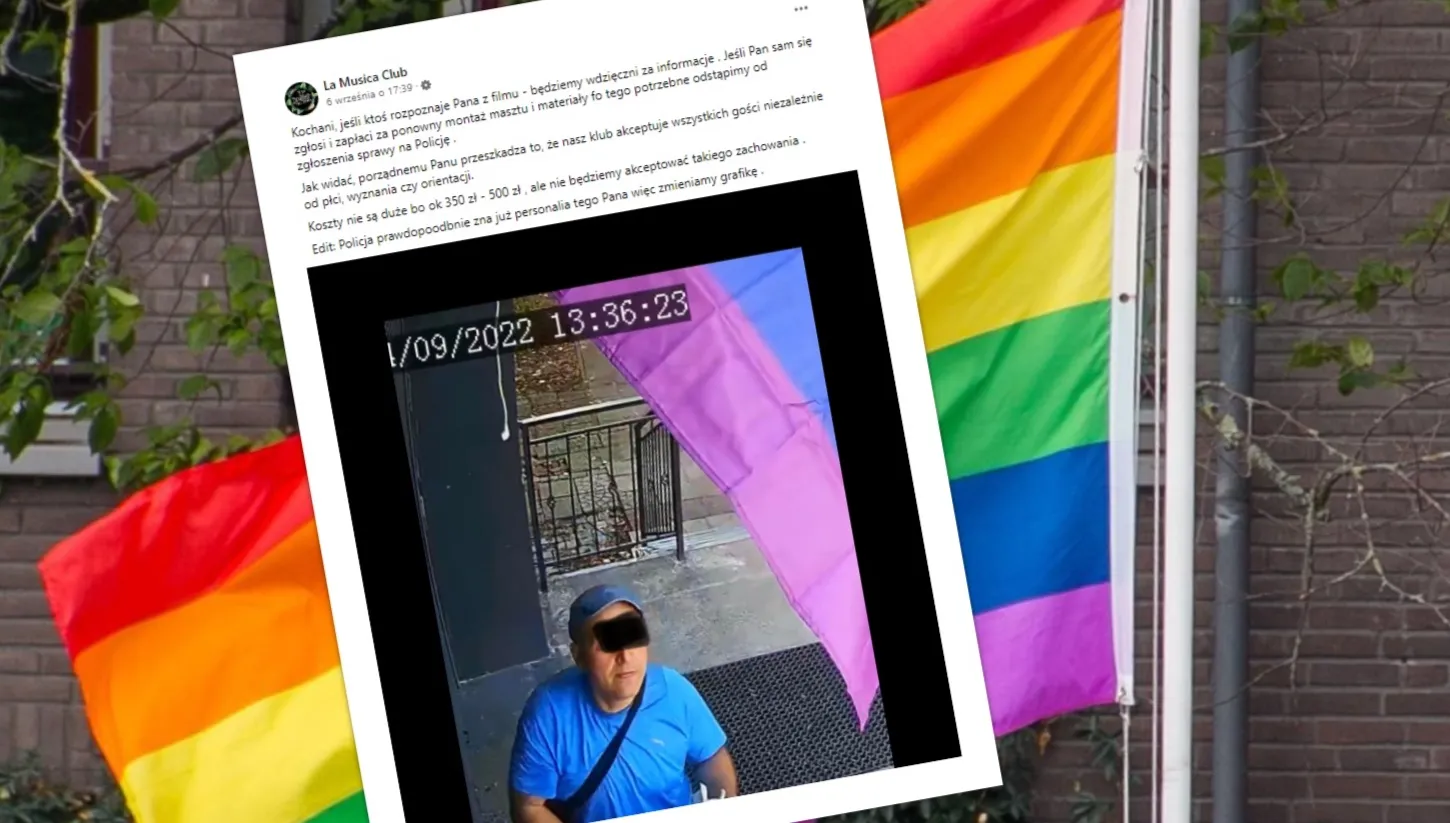 Zerwał tęczową flagę sprzed klubu w Legnicy. Terytorialsi odpowiadają na medialne insynuacje