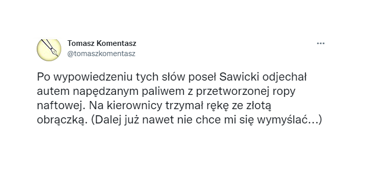 Sawicki odjechał