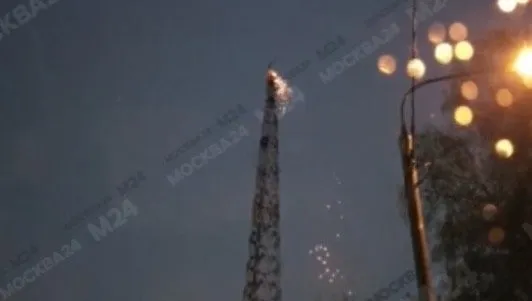 Ogień na wieży radiowo-telewizyjnej w Moskwie