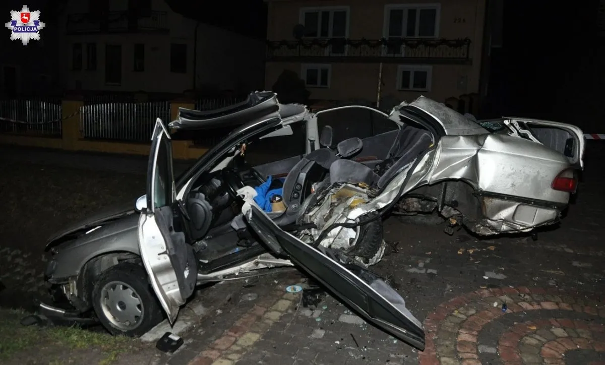 zdjęcie z miejsca wypadku w miejscowości Łukowa