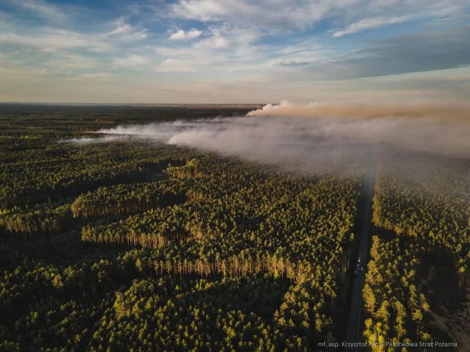 Trwa gaszenie pożaru w Puszczy Solskiej