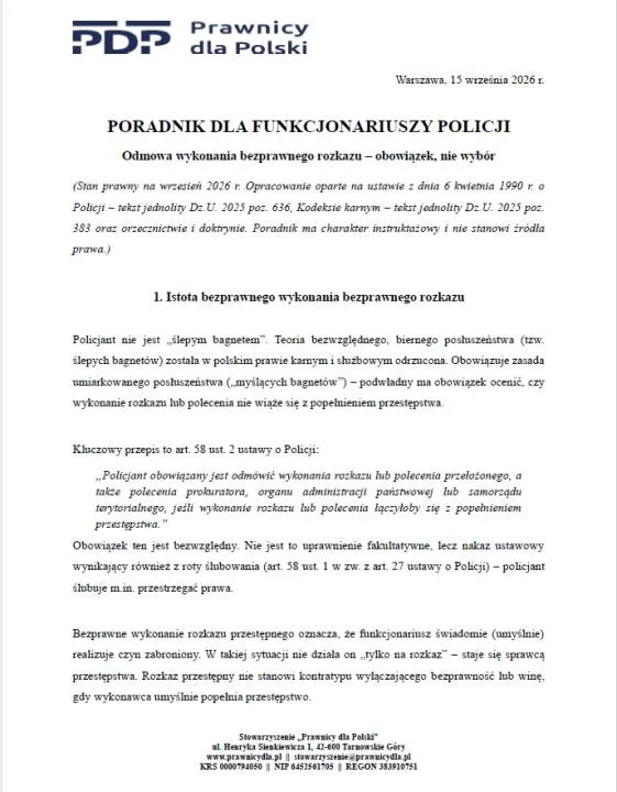 PORADNIK DLA FUNKCJONARIUSZY POLICJI