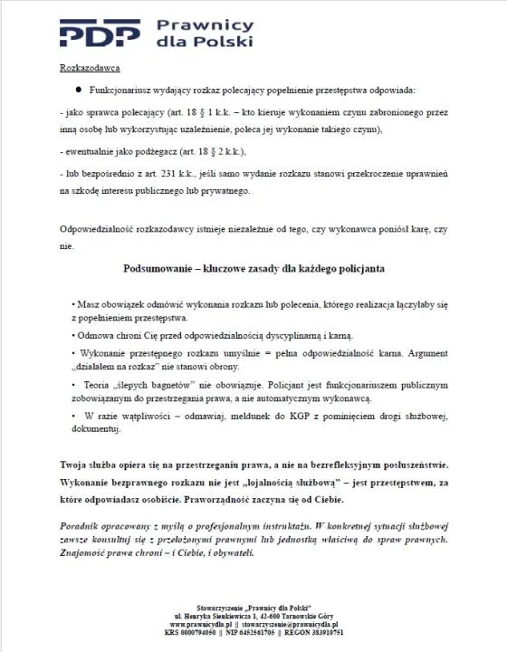 PORADNIK DLA FUNKCJONARIUSZY POLICJI