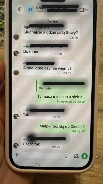 Screen z rozmowy na jednej z grup