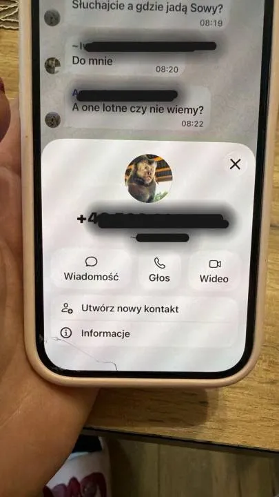 Screen z rozmowy na jednej z grup