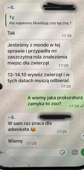 Screen z rozmowy na jednej z grup