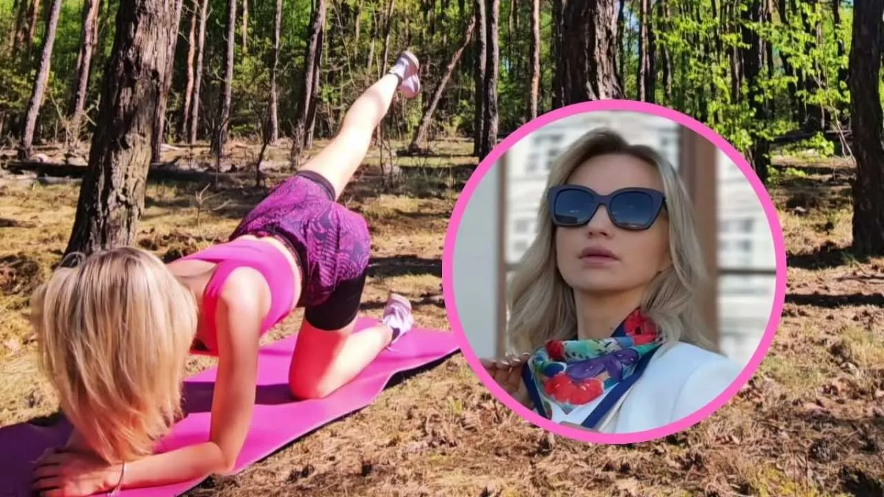 Ilona Januszewska wygina się w lesie. Przed jednym ostrzega