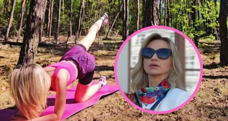 Ilona Januszewska wygina się w lesie. Przed jednym ostrzega