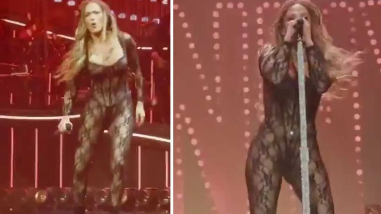 Wielka gwiazda prawie naga na scenie. Czarna koronka nic nie zasłoniła [WIDEO]