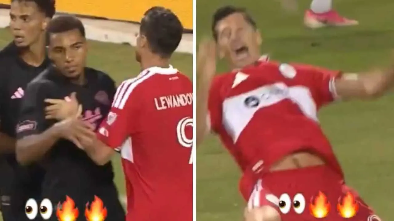 Robert Lewandowski wdał się w bójkę podczas meczu. Miały paść ostre słowa [WIDEO]