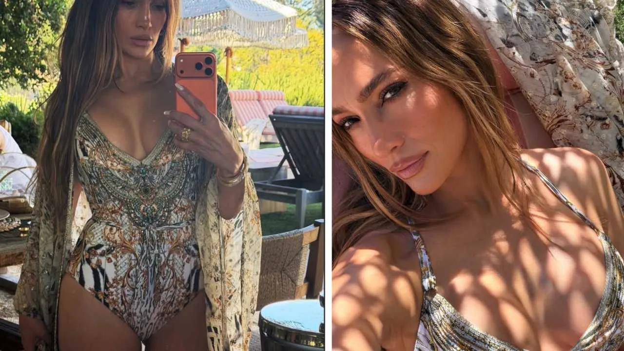 Ale figura. Jennifer Lopez wskoczyła w kolorowy strój kąpielowy