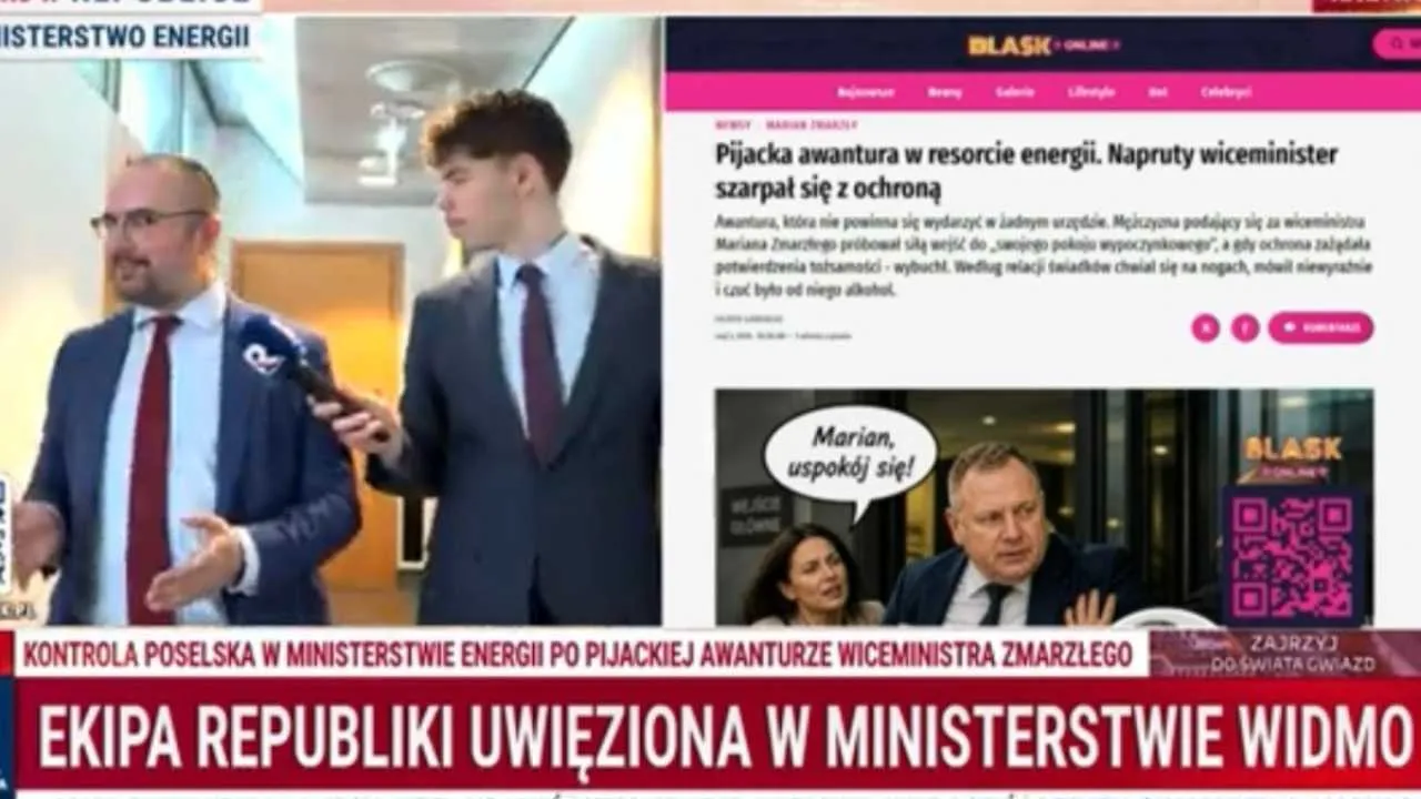 Poseł Jabłoński i ekipa Republiki uwięzieni w ministerstwie. „Chcieliśmy zobaczyć pokój Zmarzłego”